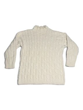 Vintage Cherokee Cream Cable Knit Cotton Sweater Size Large Made in USA